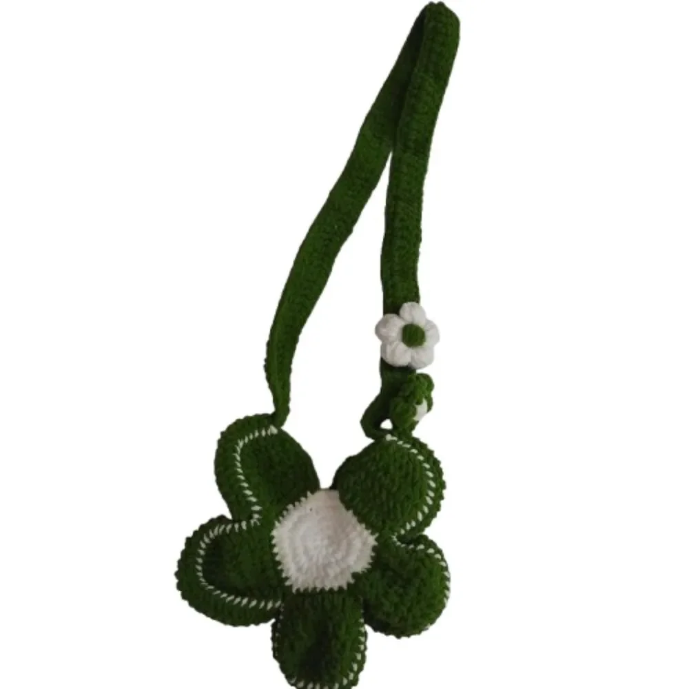 Flower Shape Hand Crocheted Shoulder Crossbody Bag
